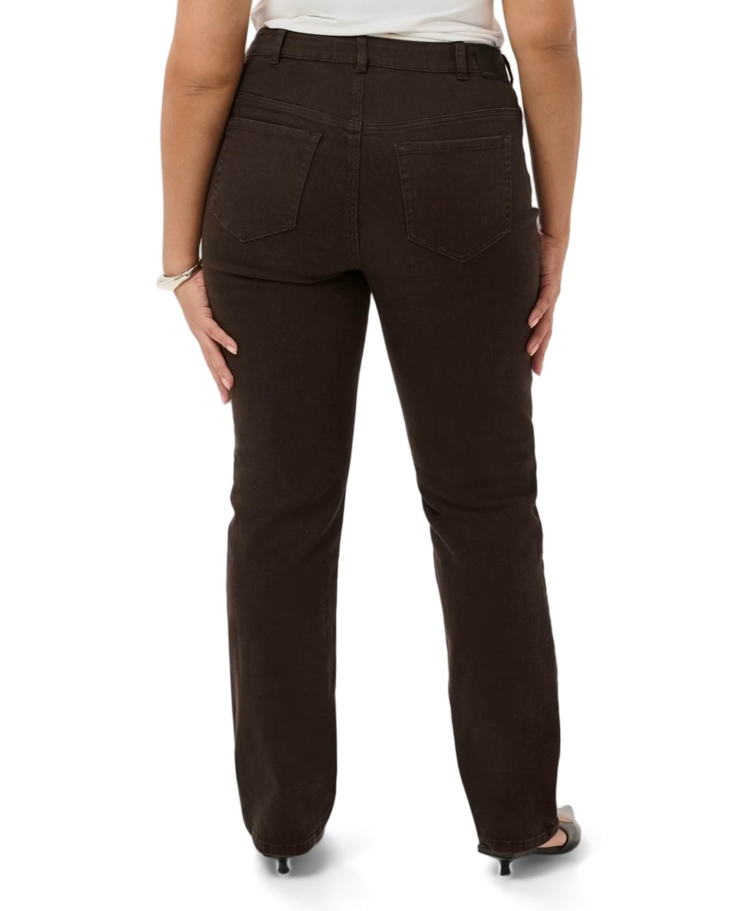 KAFFE Curve KCbree Straight dames jeans bruin