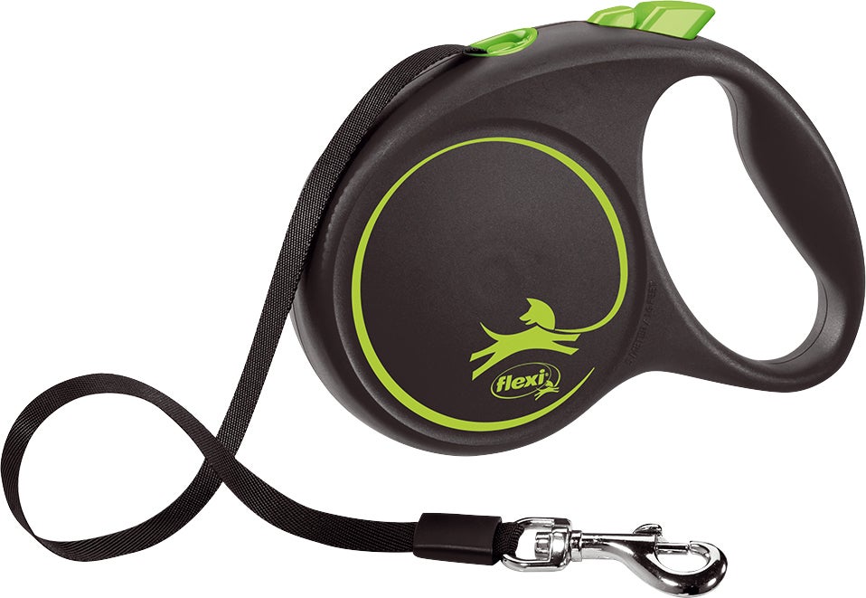 Flexi hondenriem rollijn Black Design tape L groen 5 m