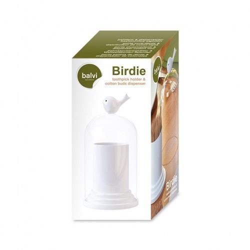Porta-palitos e dispensador de cotonetes, branco