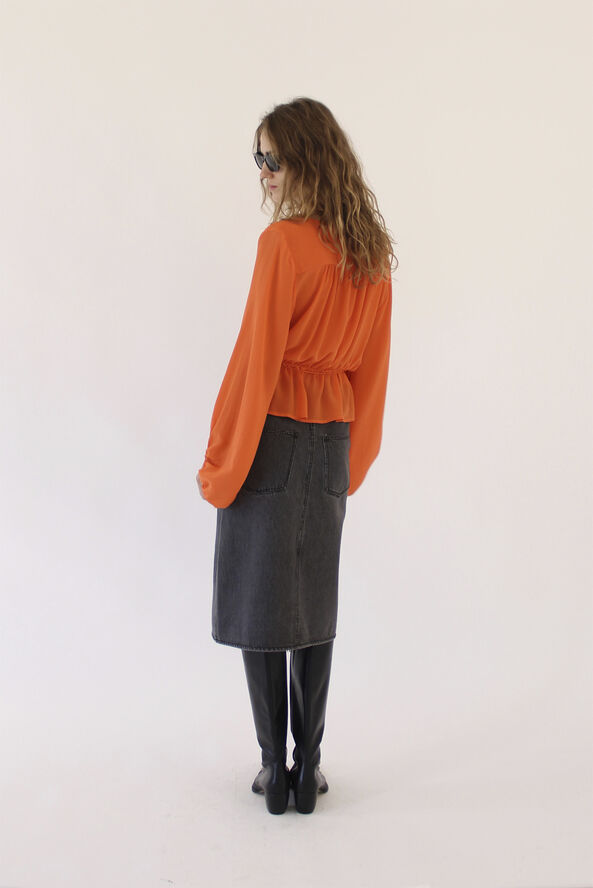 Designers Remix Miles Midi Skirt Washed black denim