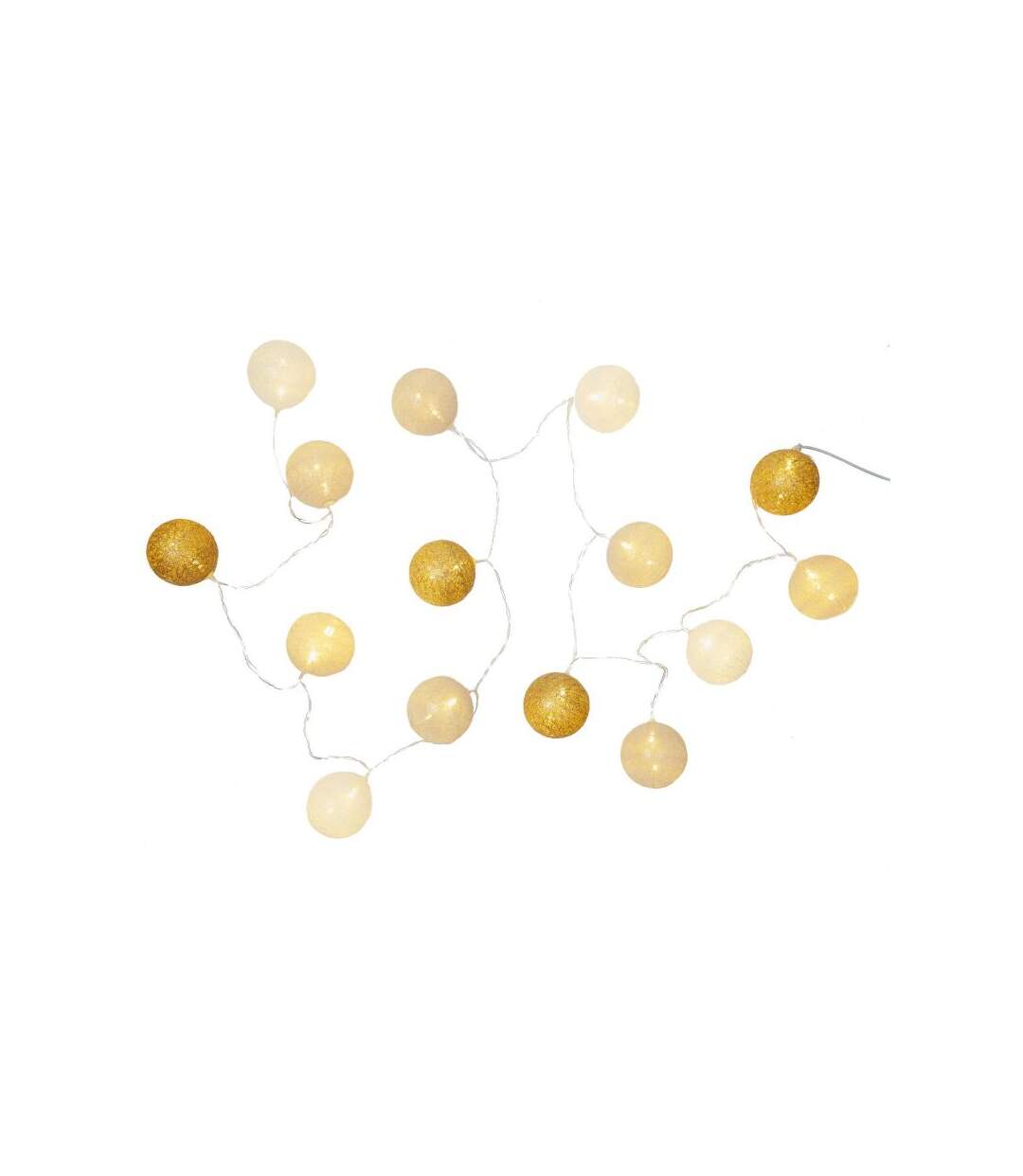Paris Prix - Guirlande Lumineuse Led boule 360cm Blanc & Nude