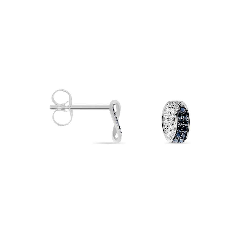 Boucles D'oreilles Puces Urania Or Blanc Diamant