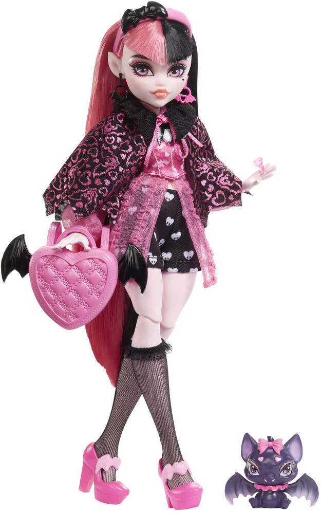 MONSTER HIGH -  POUPEE DRACULAURA AVEC CHAUVE-SOURIS DE COMPAGNIE