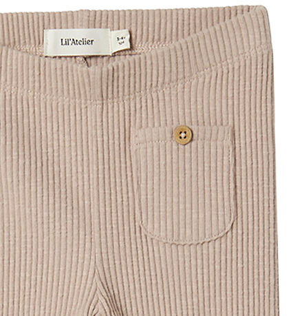 Lil' Atelier Leggings - Rib - NmfRaja - Shadow Grau