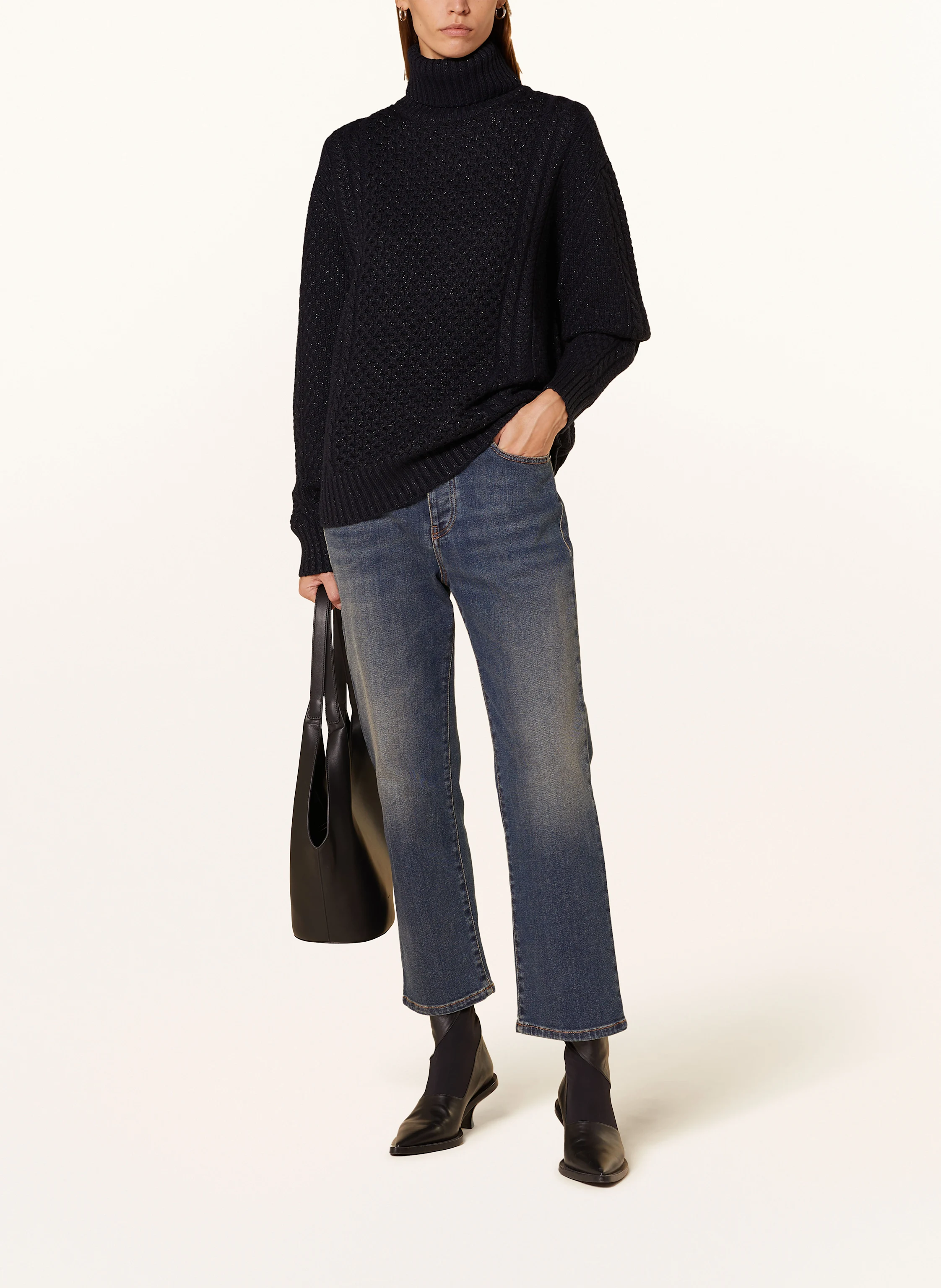 FABIANA FILIPPI Rollkragenpullover mit Glitzergarn