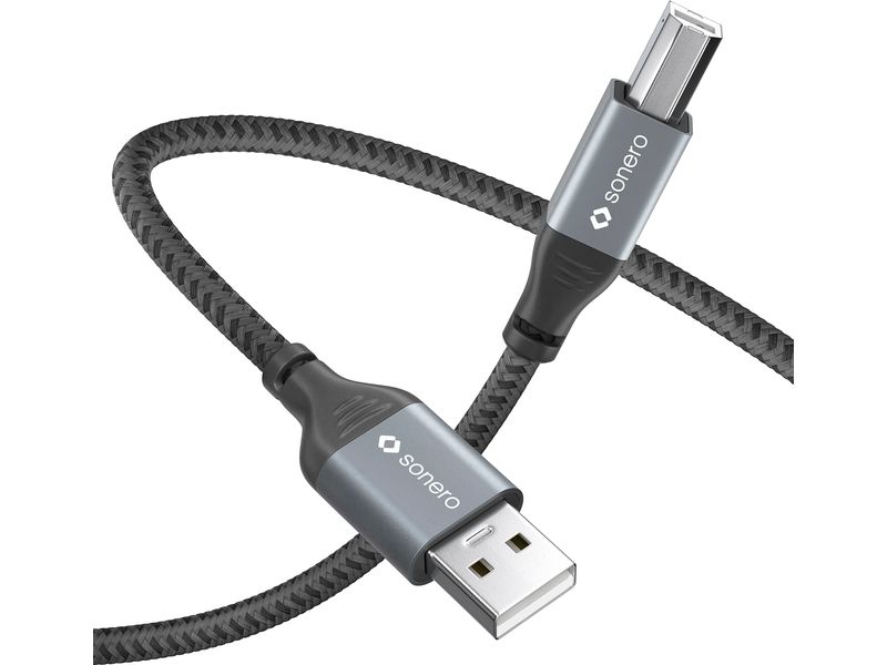 sonero USB 2.0-Kabel USB A - USB B 2 m USB 2.0 Kabel – A/b – aluminium – space grey/schwarz - 0.50m