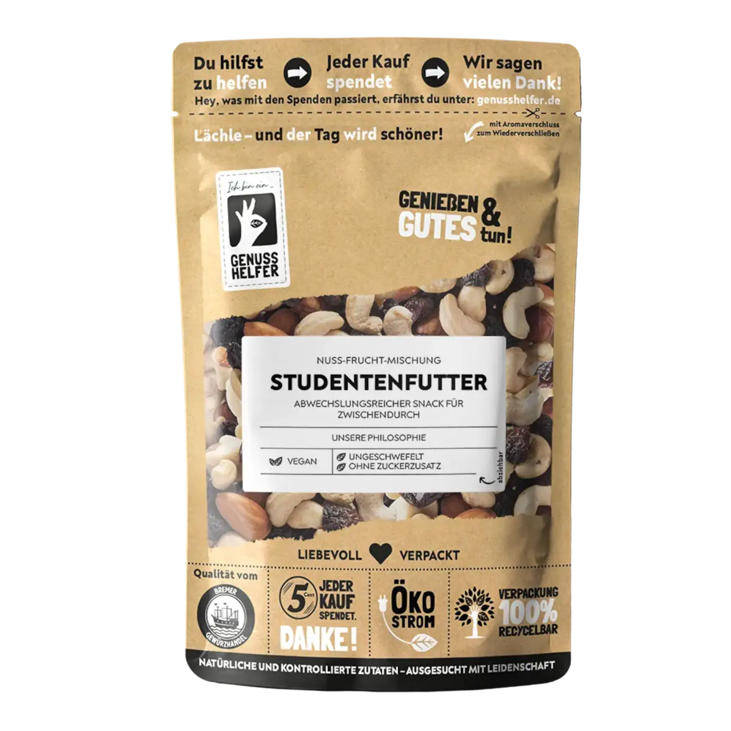 Nuss-Frucht-Mischung Studentenfutter, 3er Pack