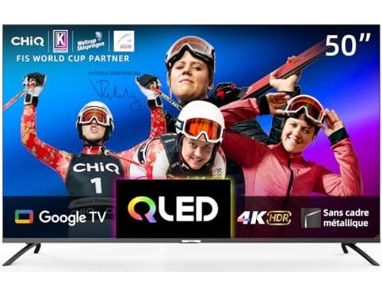 CHIQ - TV QLED 4K 126 cm U50QM8V Google TV, 50 Pouces, 4K, QLED