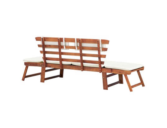 VIDAXL - Banc de jardin avec coussins 2-en-1 190 cm bois solide d'aca...