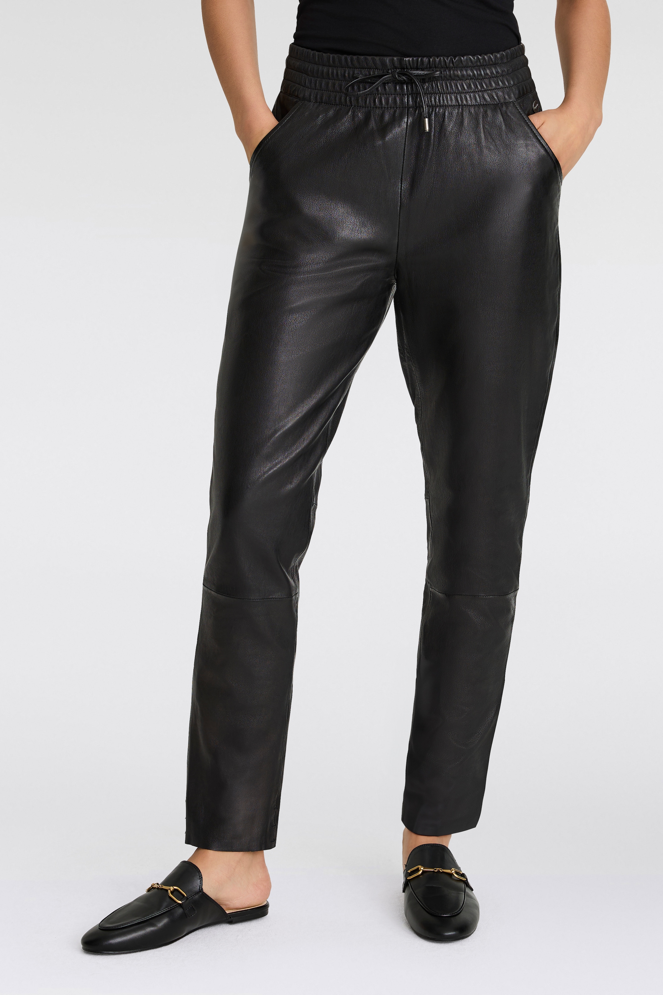 Mauritius Lederhose »MWTamika«  elastischer Taillenbundmti Kordelzug