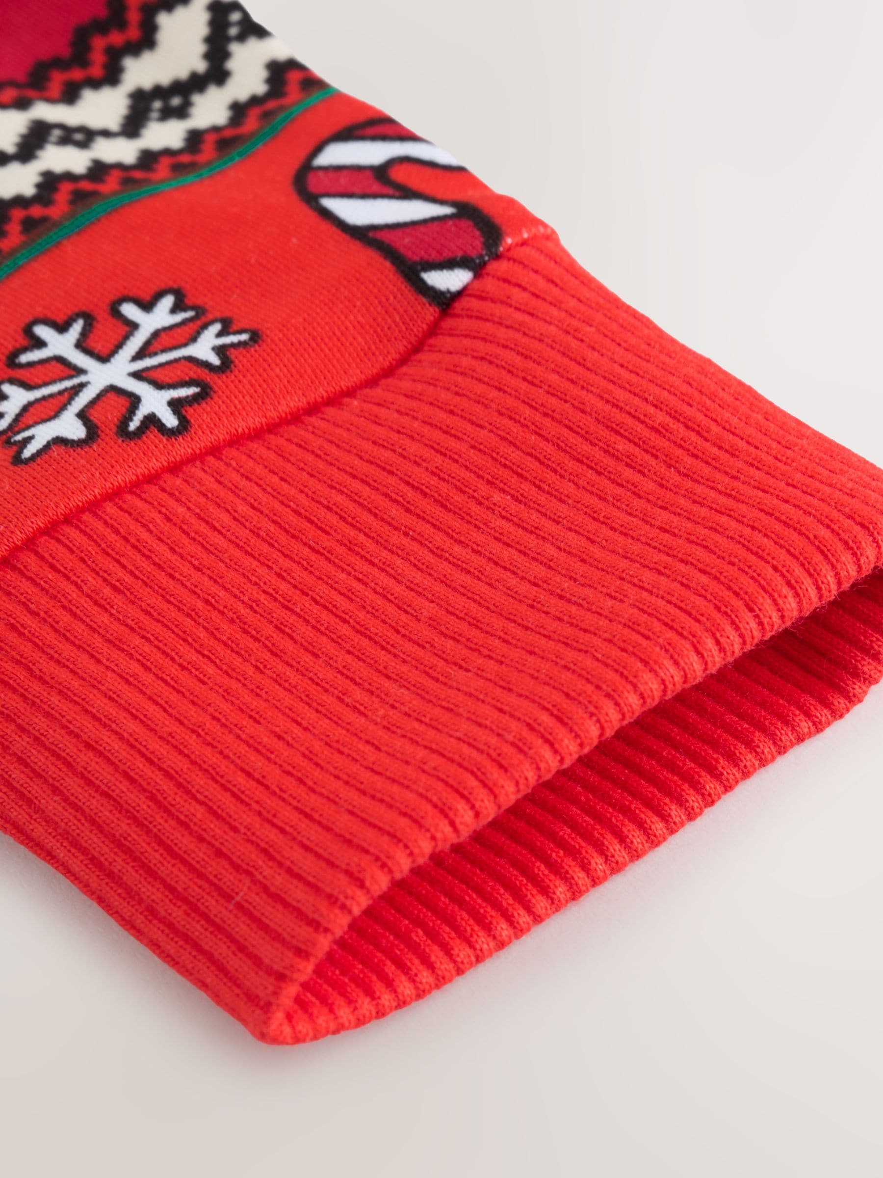 Rood met fairislemotief - Enkele Knusse Kerstmis Pyjama's (9mnd -10jr)