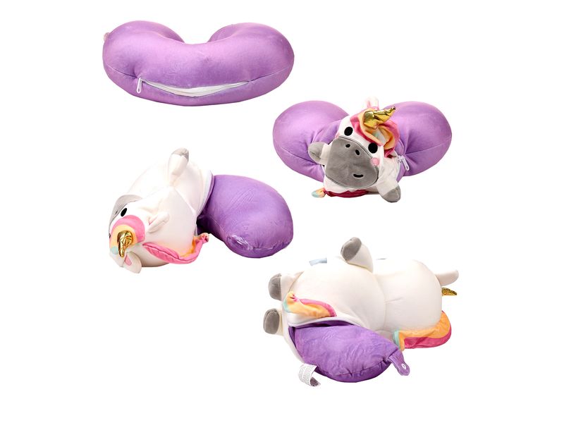 Sombo Reisekissen Plüsch 2 in 1 Einhorn Plüsch Memory Foam Reisekissen