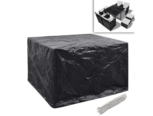 VIDAXL - Housse de table extérieur Housses de salon de jardin 2 pcs rotin 8 œillets 113x113 cm
