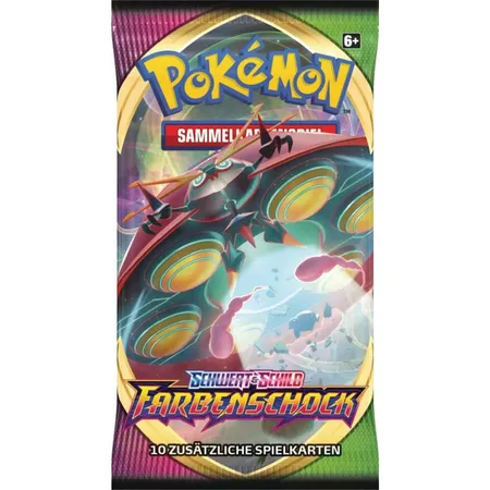 Pokemon Schwert und Schild Farbenschock Booster, 1 Stück, 4-fach sortiert