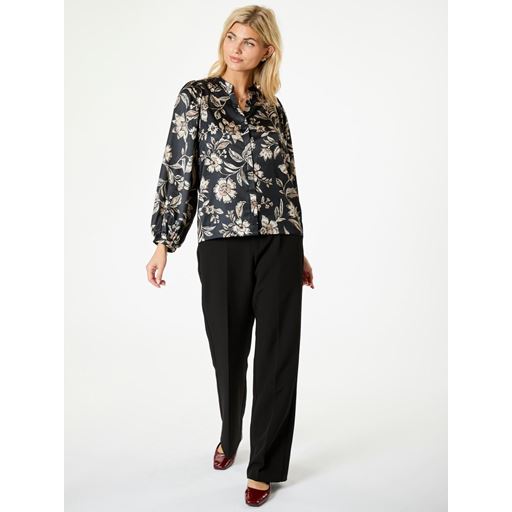 Neo Noir Nani Canvas Flower Bluse, Dark Navy, 40