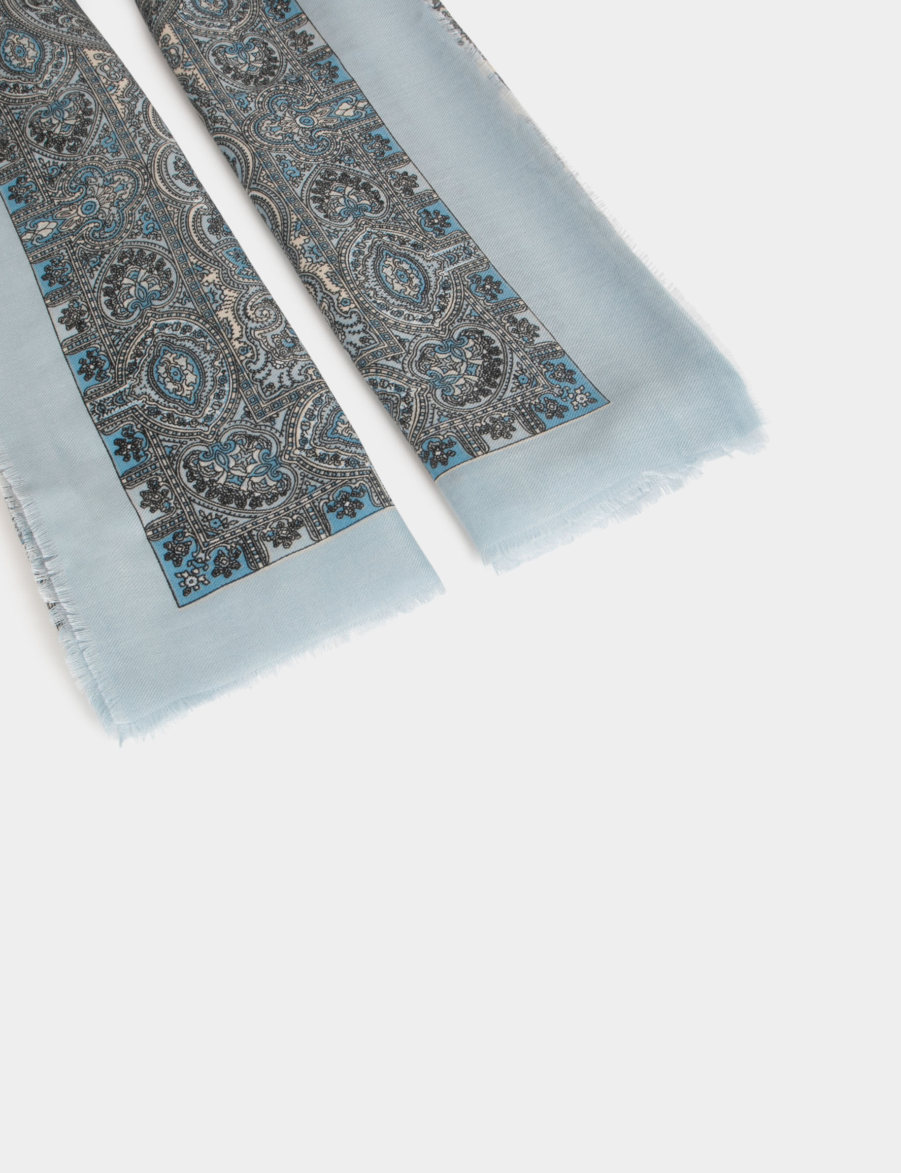 Foulard imprimé cachemire ciel femme - ciel