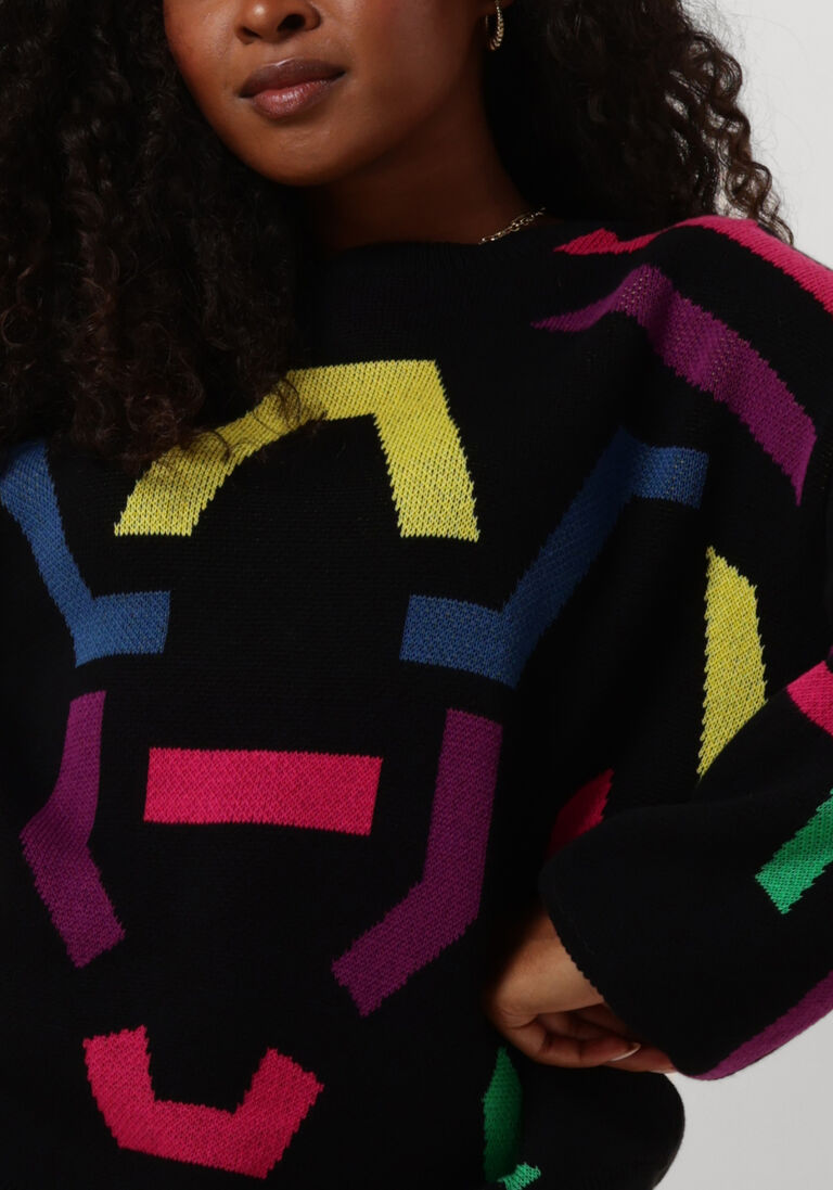 ALIX THE LABEL zwarte alix the label trui multi colour pullover