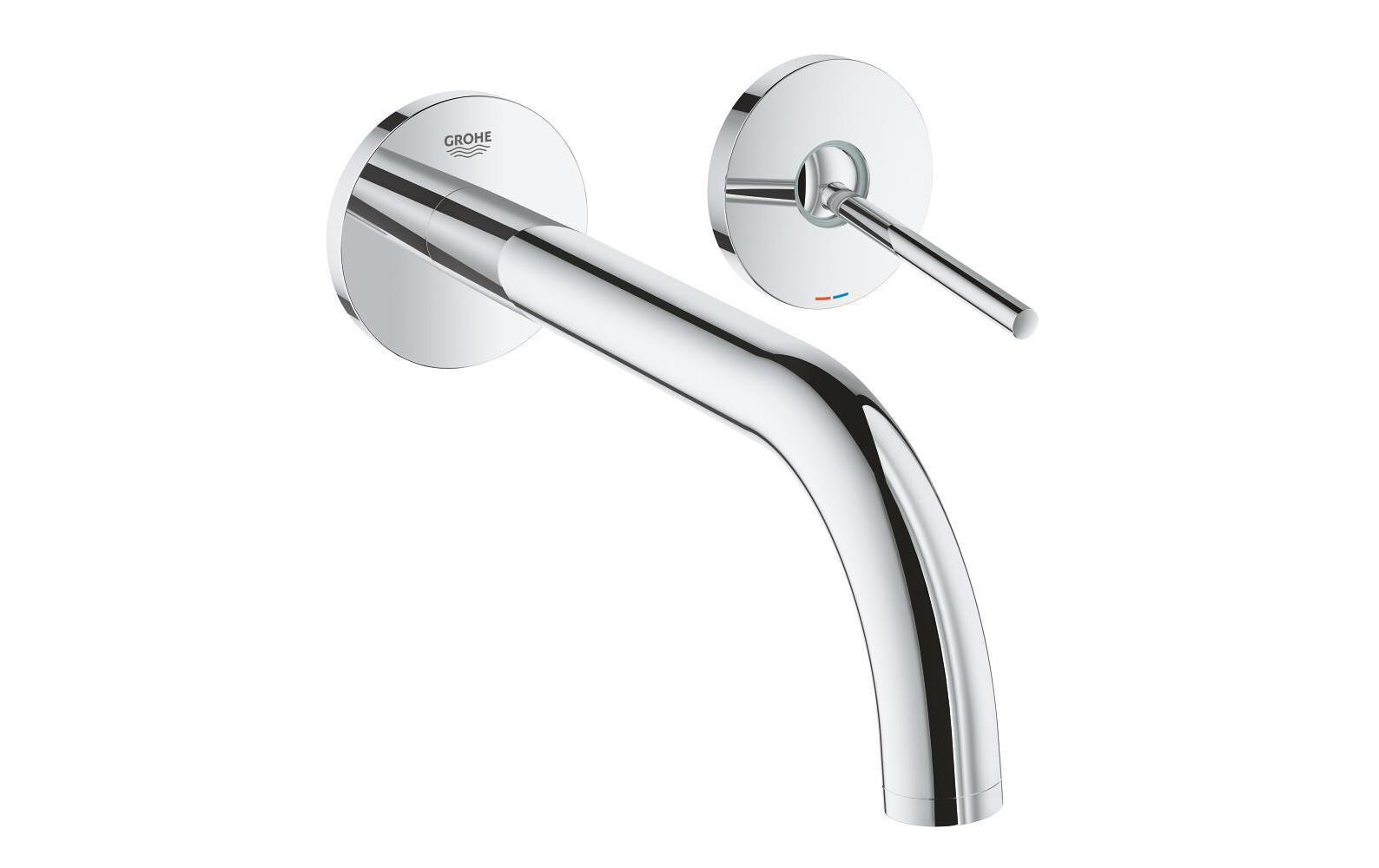 Lavaboarmatur Atrio Chrom, Wandmontage, Hebelgriff<br>2-Loch-Waschtischarmatur