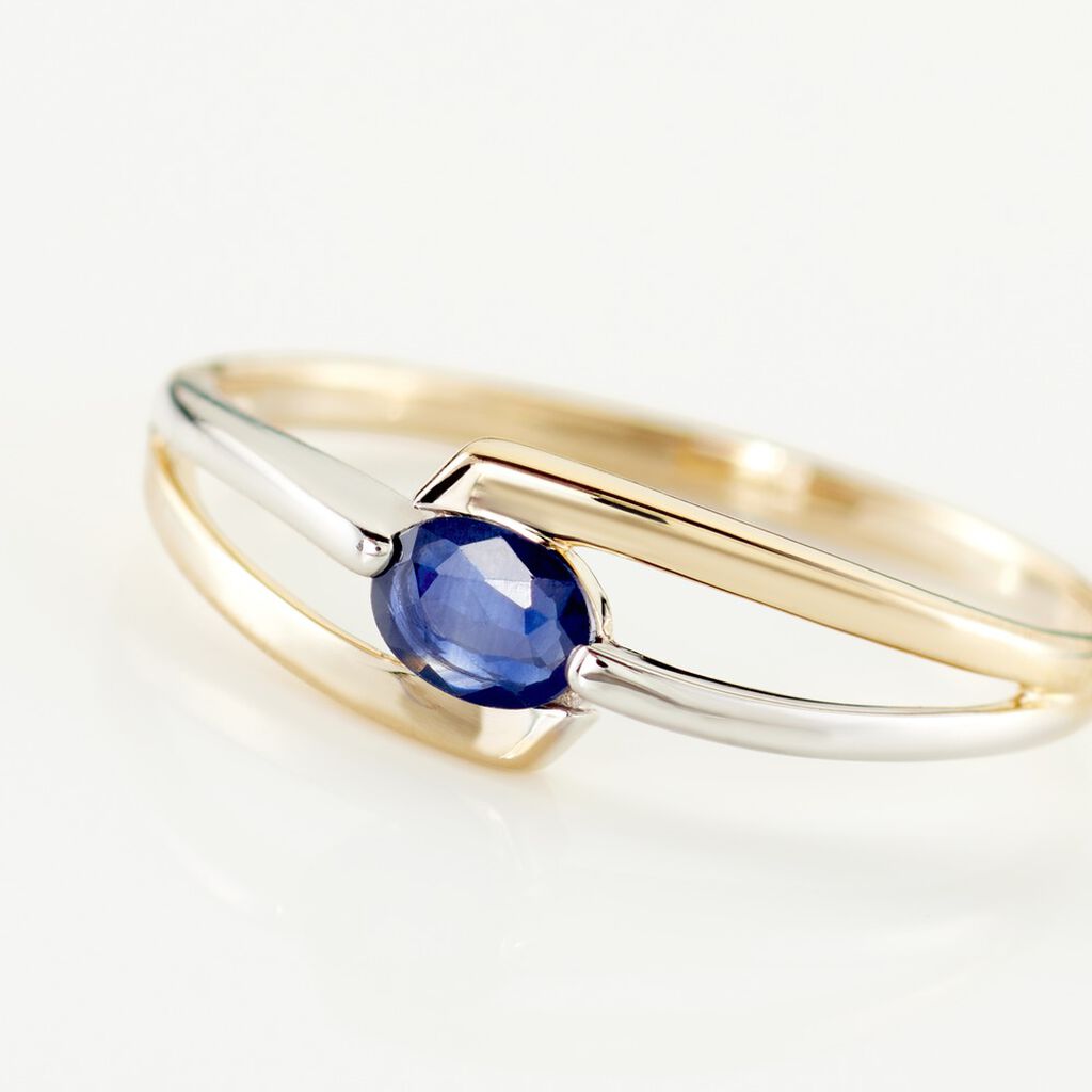 Bague Sylvene Or Bicolore Saphir