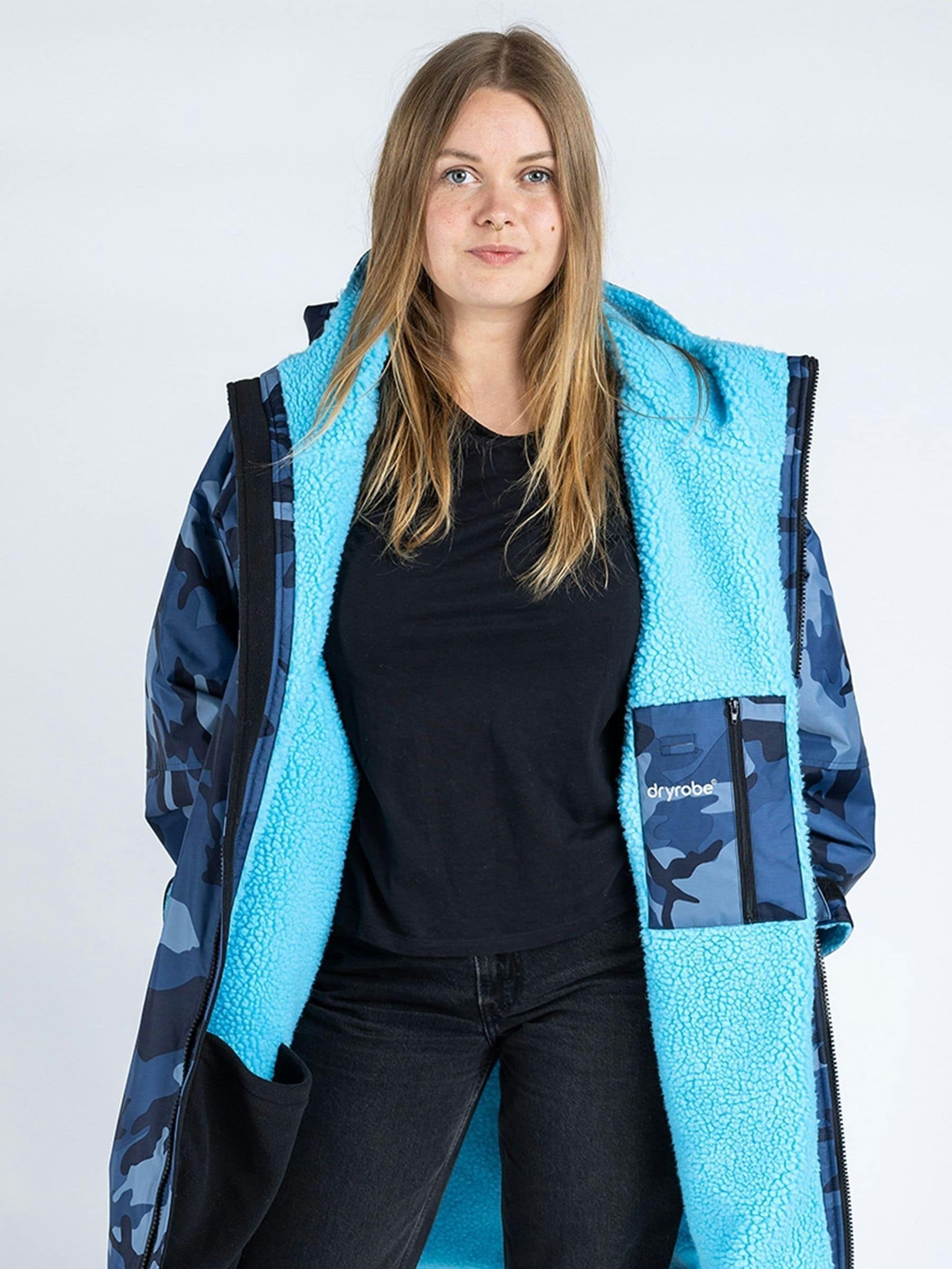 Blauwe Camo - dryrobe Advance Adult Long Sleeve Changing Coats