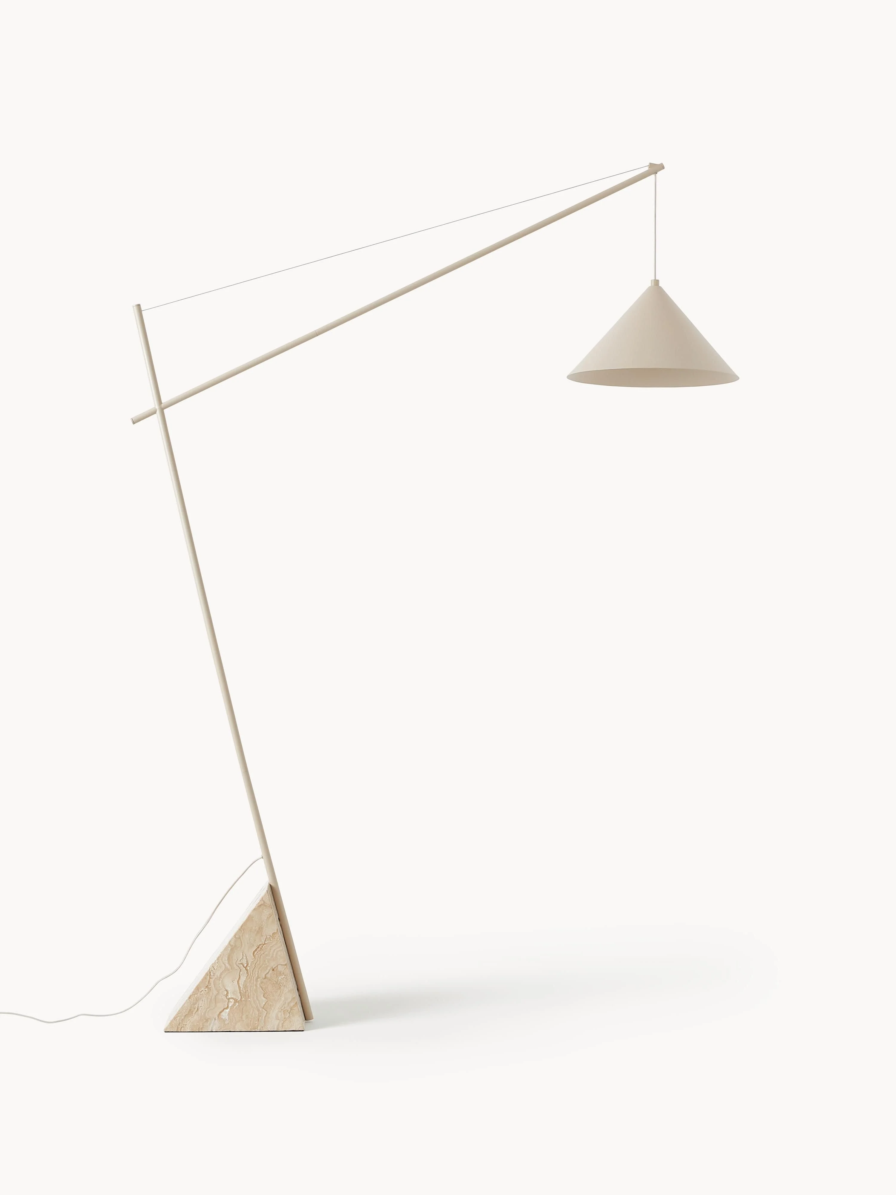 Grote Reyna leeslamp met travertijnen voet