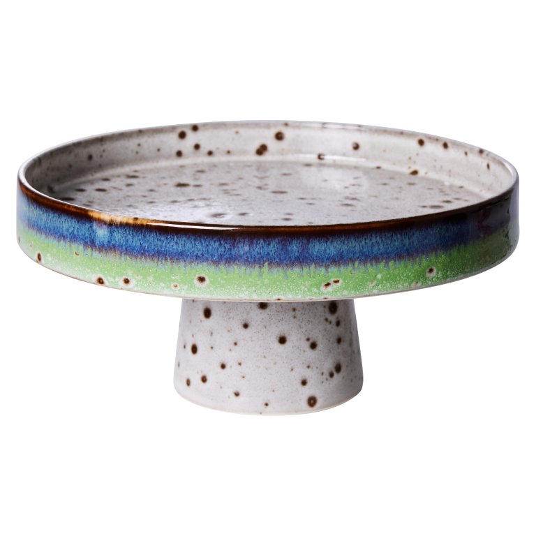 HKliving 70's Ceramic taartplateau op voet Ø21 Comet