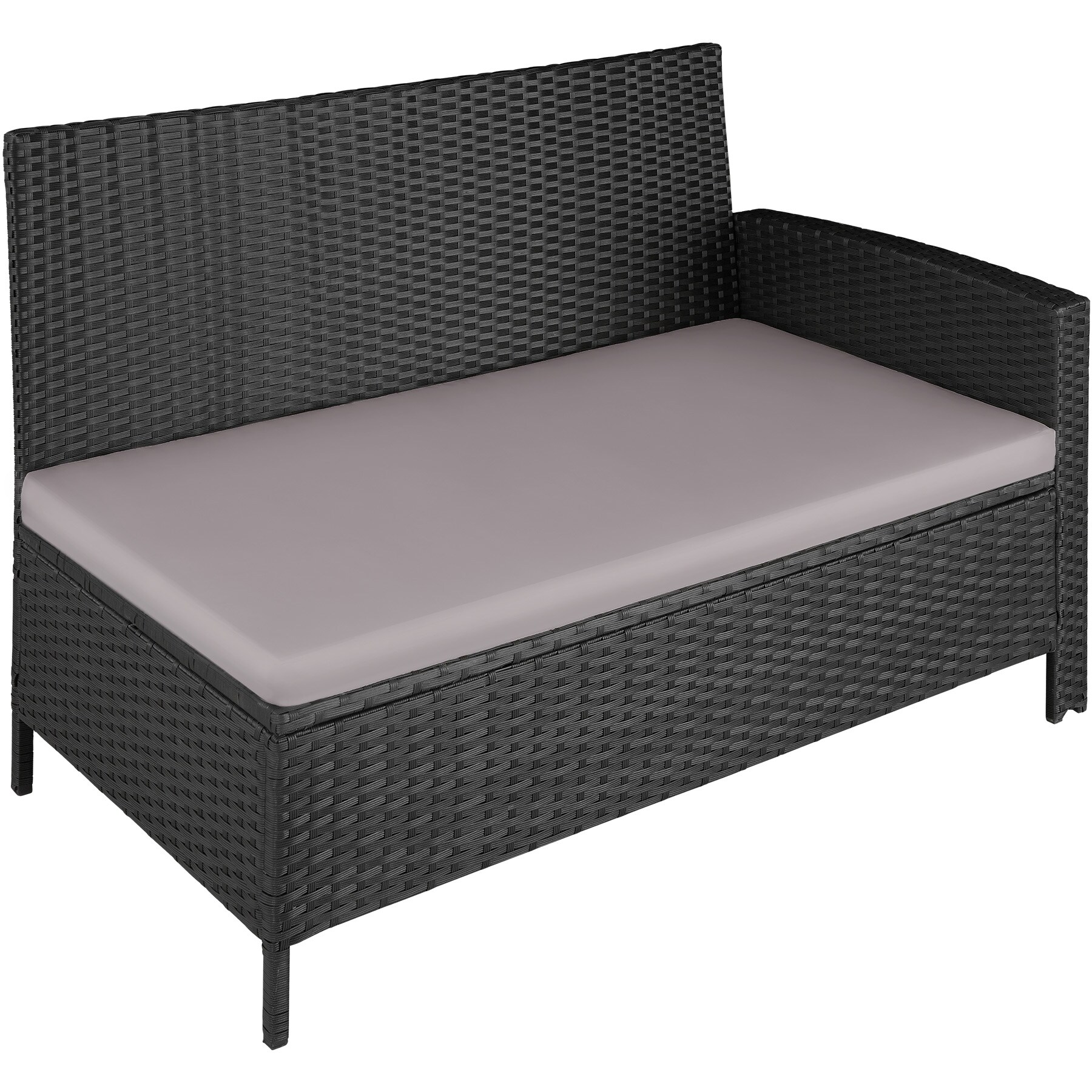 tectake® Rattan Lounge, für 6 bis 8 Personen, UV-beständig, mit Sicherheitsglasplatten