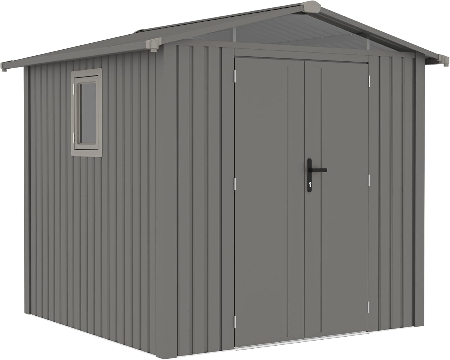 Rockford Braga 200 gartenhaus Metall - Gerätehaus mit Doppeltür und Polycarbonat-Fenster - 240x232x220cm - Geräteschuppen, Gartenhütte, Metallgerätehaus, Fahrradgarage - Grau, RF2243360