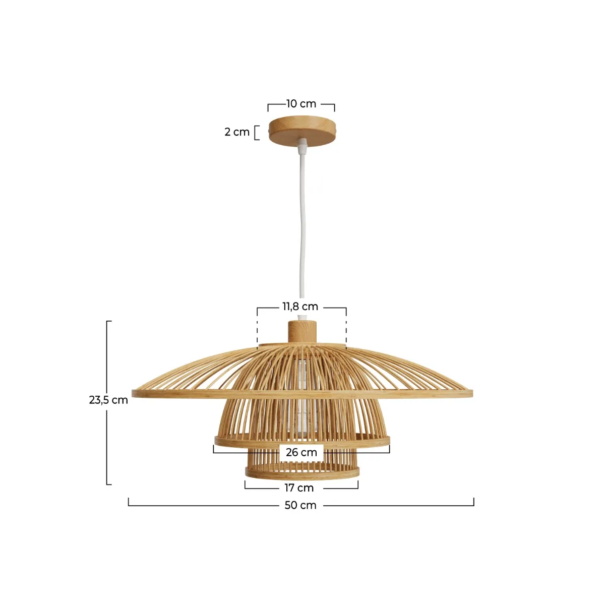 Rendez Vous Deco Suspension Mirabel Bambou