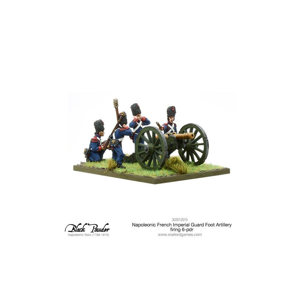 Napoleonic French Imperial Guard Foot Artillery firing 6-pdr