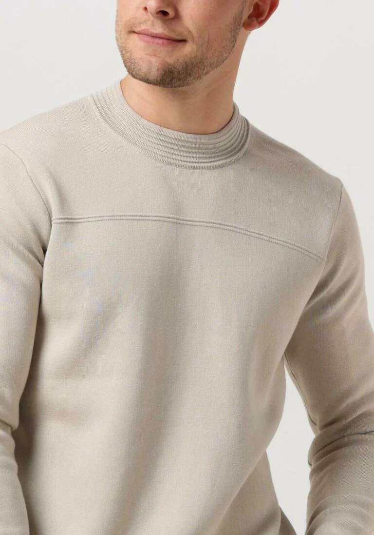 CAST IRON beige cast iron trui mock neck cotton modal mockneck