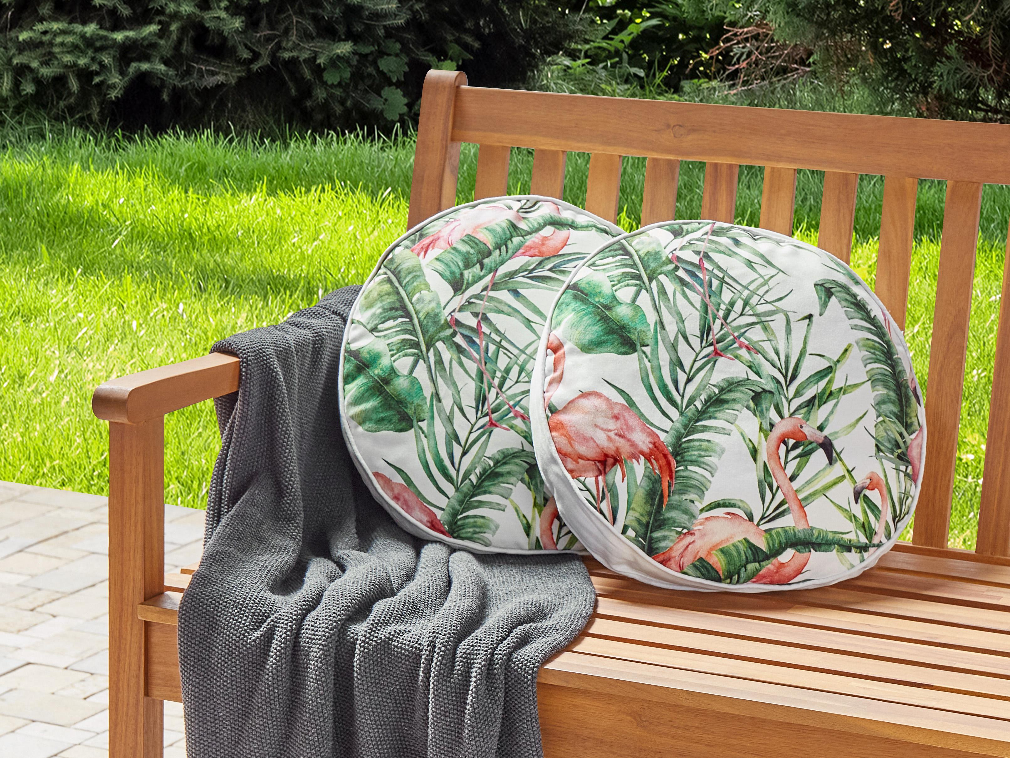 Set van 2 tuinkussens ELLERA dierenprint 40 x 40 cm Groen