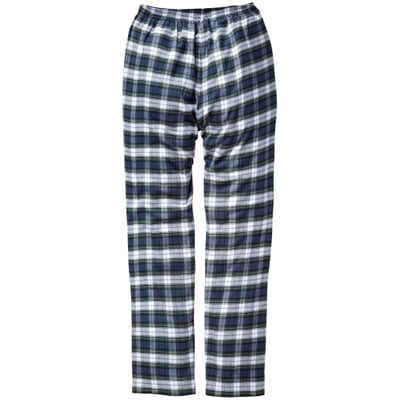 Herren-Flanellpyjama kariert, Blau-Grün