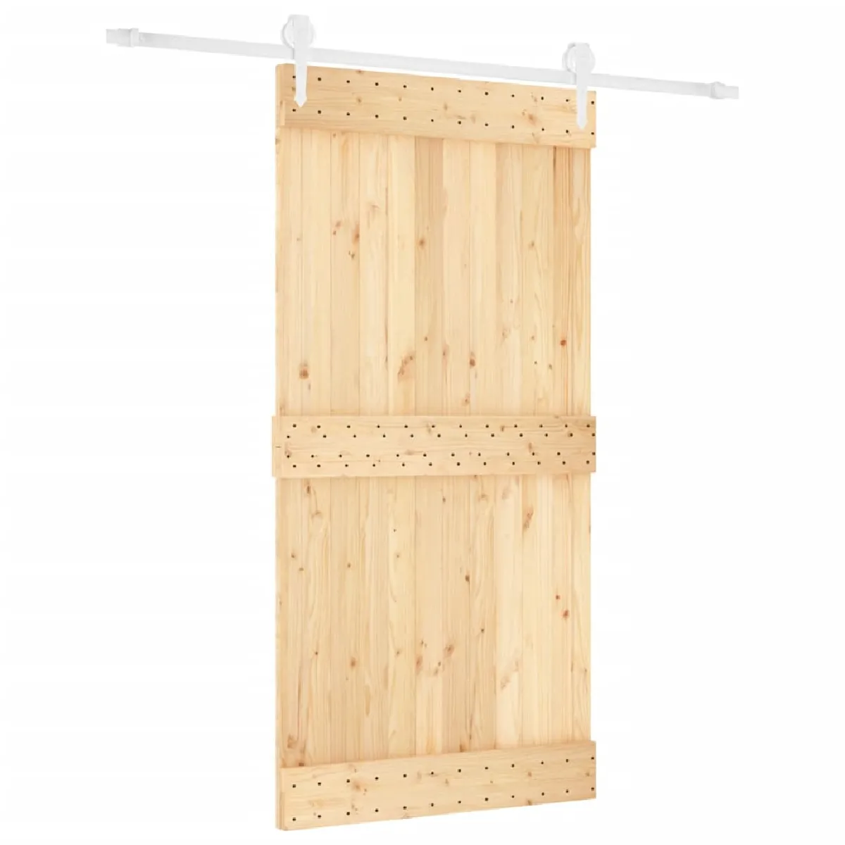 vidaXL Porte coulissante avec quincaillerie - Pin massif