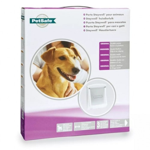 Porta para cães com duas posições, branca