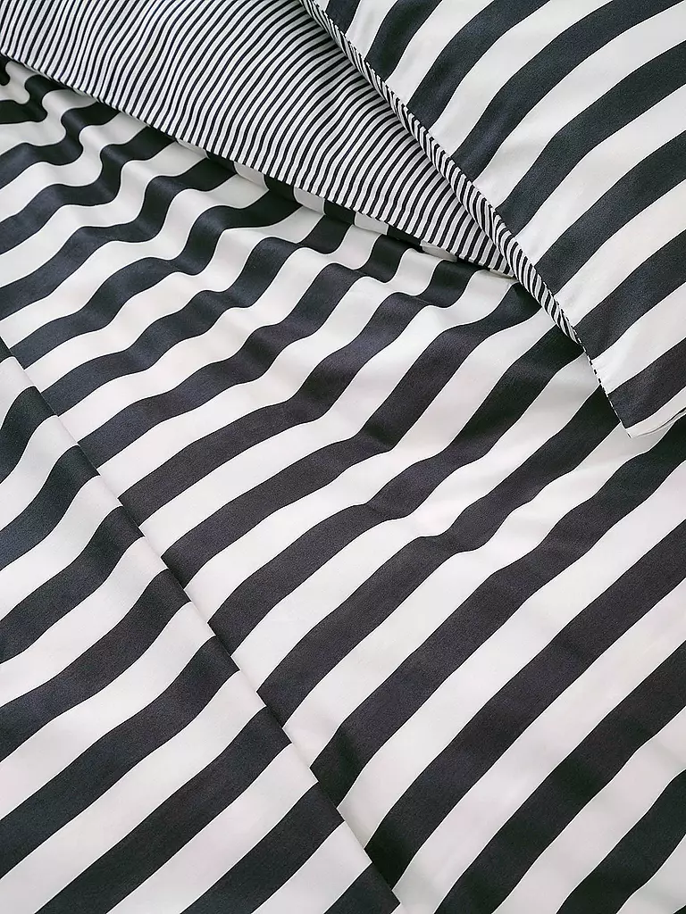 MARC O'POLO HOME Satin Bettwäsche CLASSIC STRIPE 70x90cm/140x200cm Navy  dunkelblau
