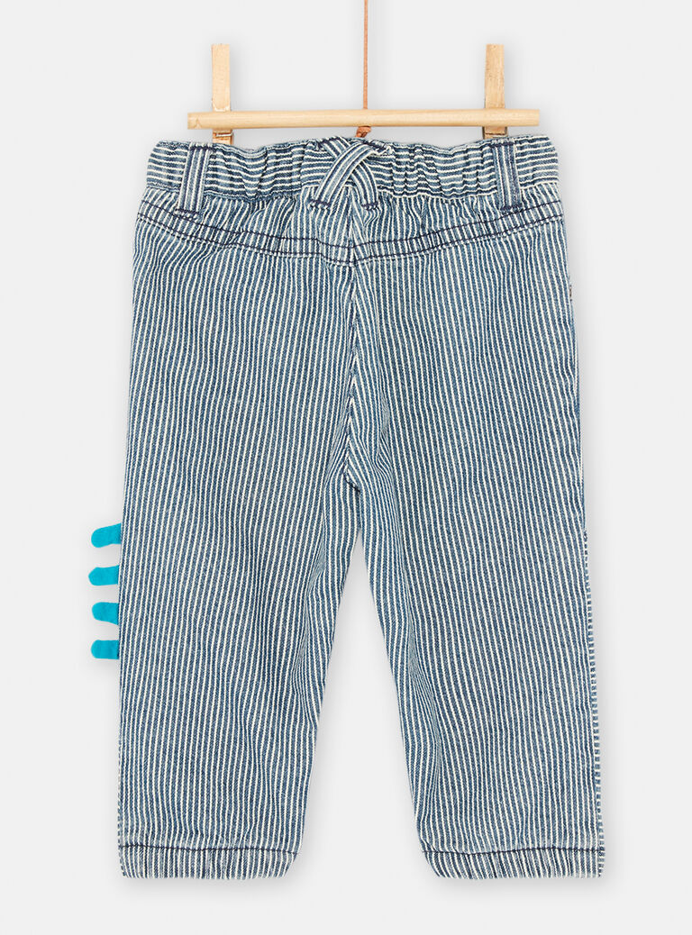Pantalon bleu et blanc à imprimé à rayures pour bébé garçon