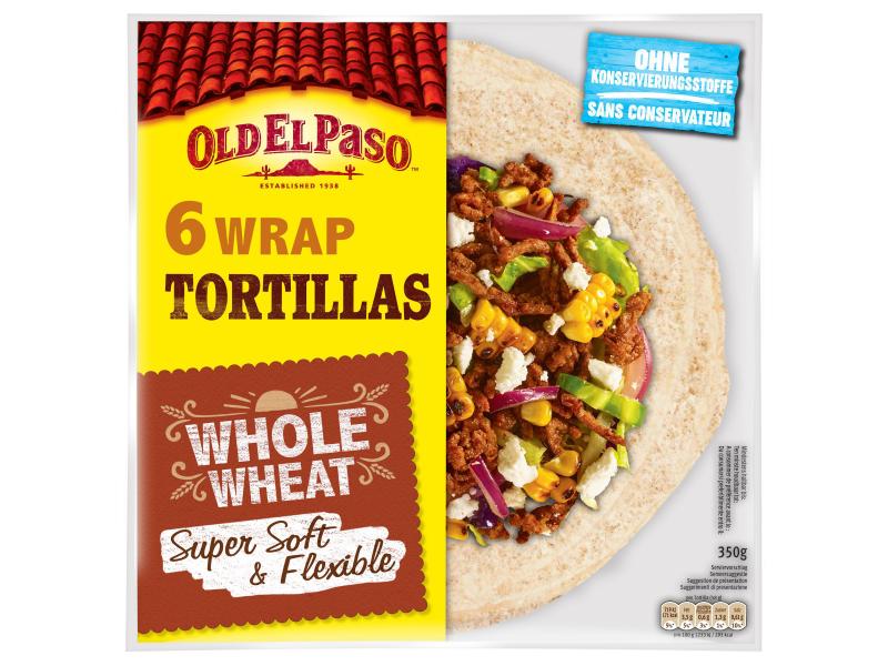 Old El Paso Whole Wheat Tortillas 6 Stück Vollkorn-Weizentortillas