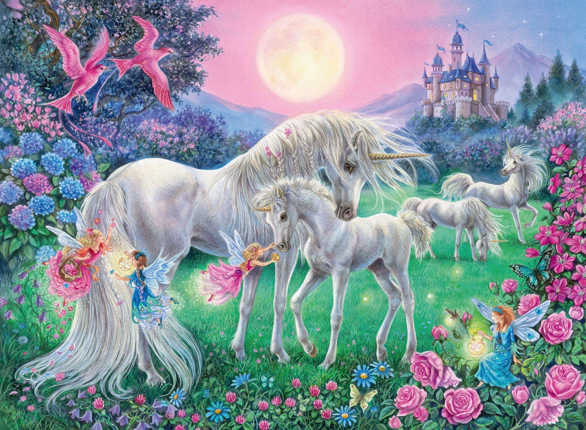 Ravensburger Kinderpuzzle - 13670 Einhörner im Mondschein - Einhorn-Leuchtpuzzle für Kinder ab 6 Jahren, mit 100 Teilen im XXL-Format, Leuchtet im Dunkeln