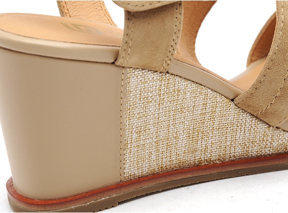 Fugitive nu pieds talons femme irlande beige