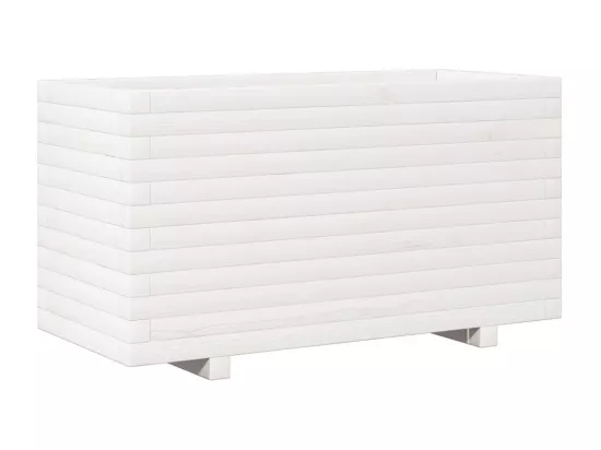 Jardinière bac lit surélevé bois blanche 90 x 40 x 49.5 cm 02_0037987