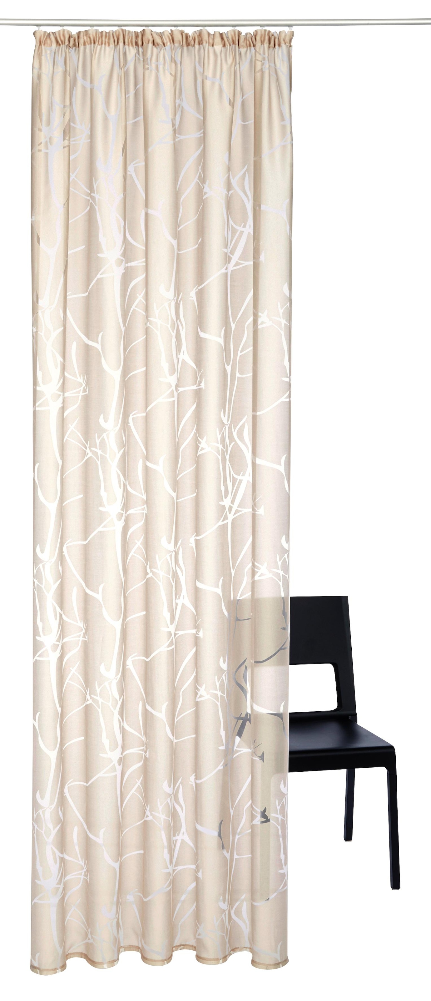 my home Gardine »Anna« Kräuselband 1 Stk. tlg. Viskose, Polyester, Äste-Motiv