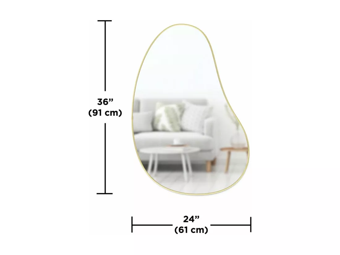 Miroir finition métallique Hubba 61 × 91 cm