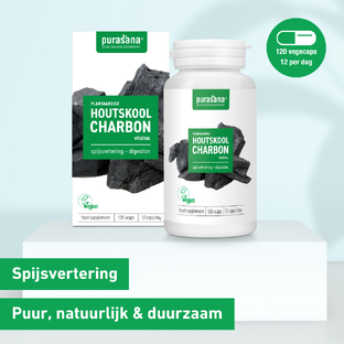 Purasana Plantaardige Houtskool Capsules 120CP