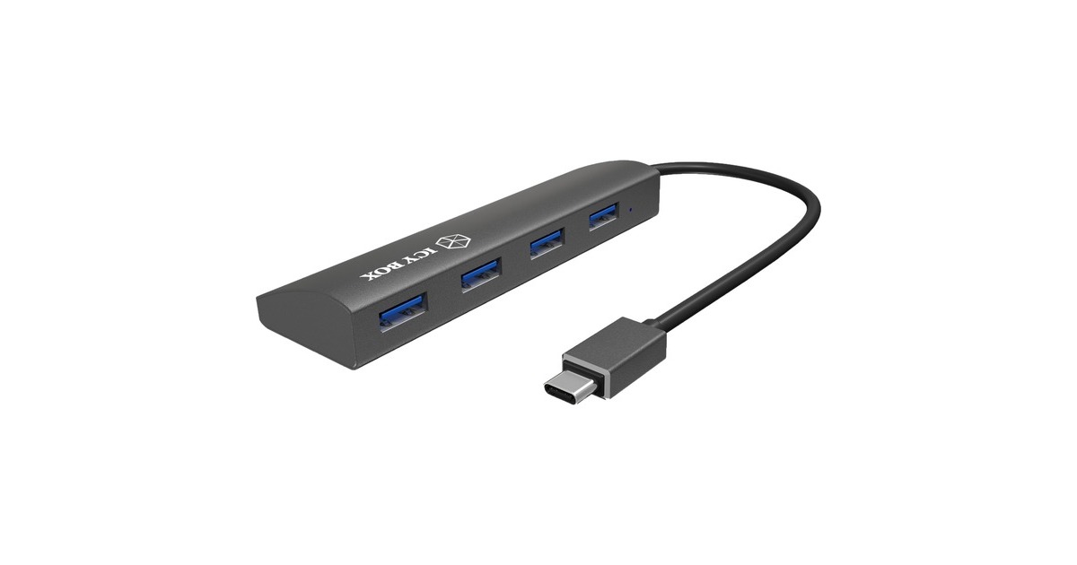 ICY BOXIB-AC6405-C usb-hub  (Antraciet, USB type-C hub)