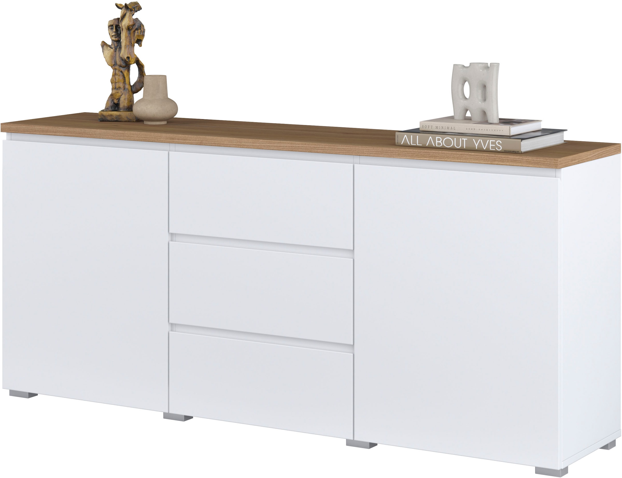 INOSIGN Sideboard »Modo, Breite 150 cm, moderne grifflose Kommode 2Türen/3 SK« Schubladenkommode mit viel Stauraum, Einlegeböden verstellbar