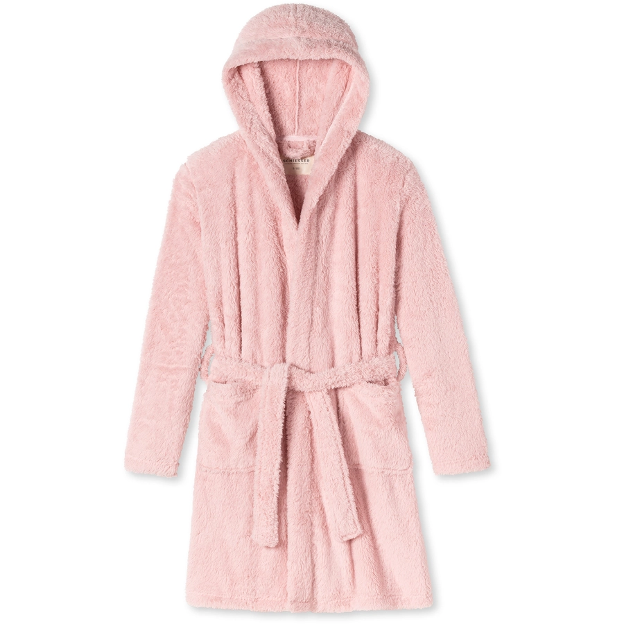 Schiesser Bademantel Teddy Fleece rosé