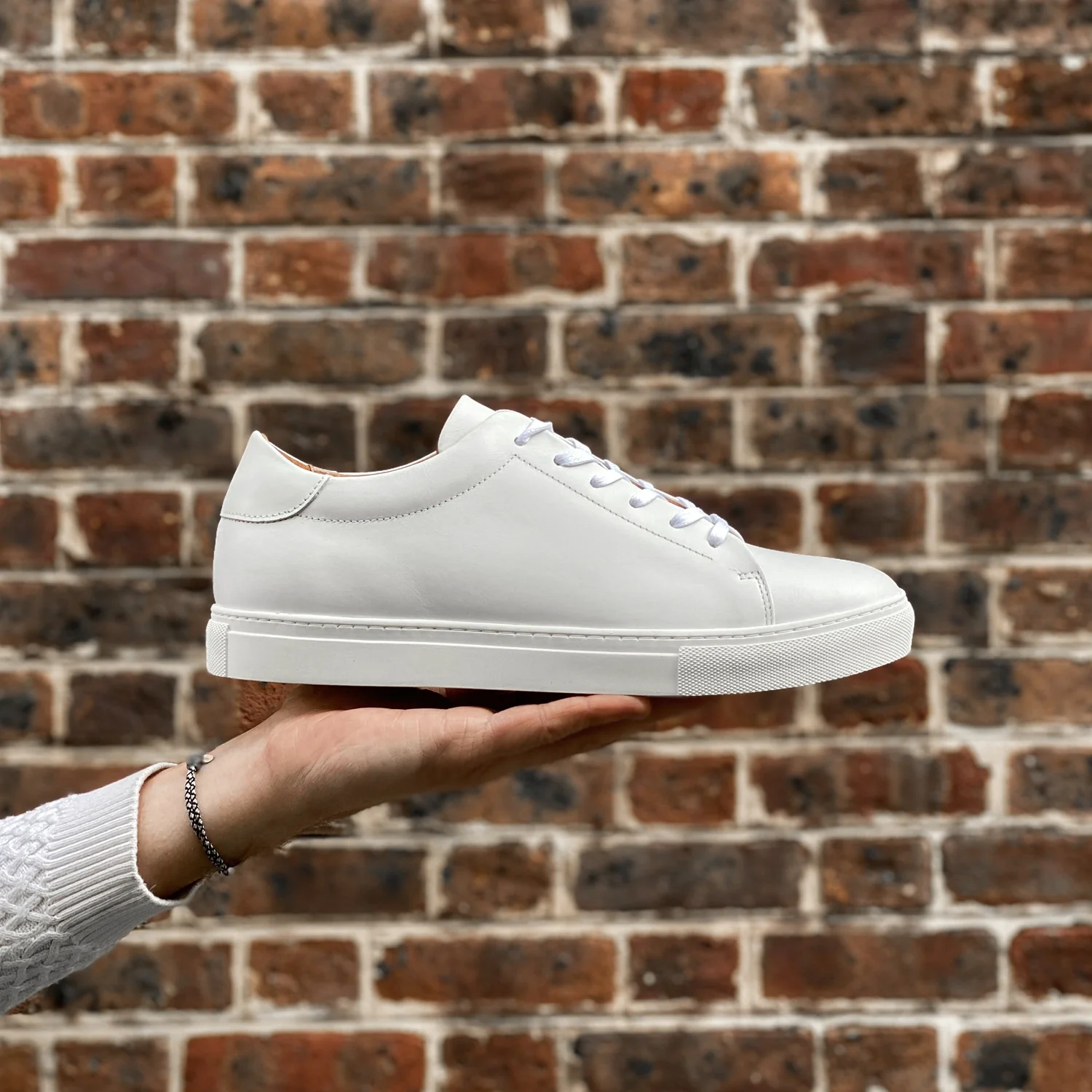Kooper-Sneakers / Basket en cuir blanc
