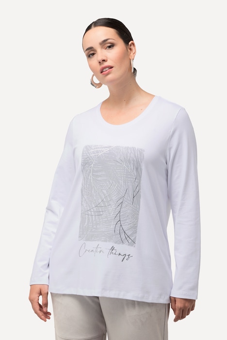 Shirt, Metallic-Druck, Rundhals, Langarm