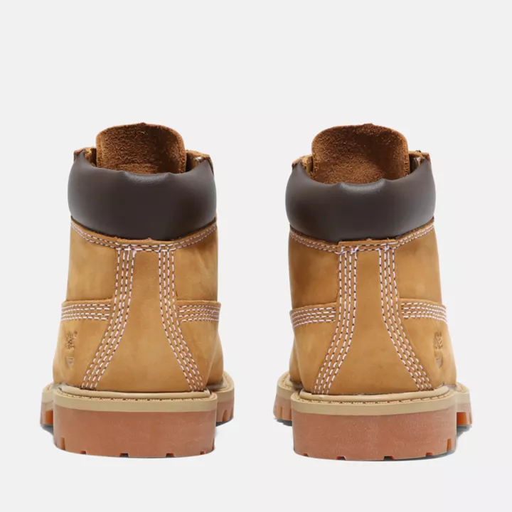 Bota Timberland Premium de 6 polegadas impermeável para crianças pequenas na cor amarela